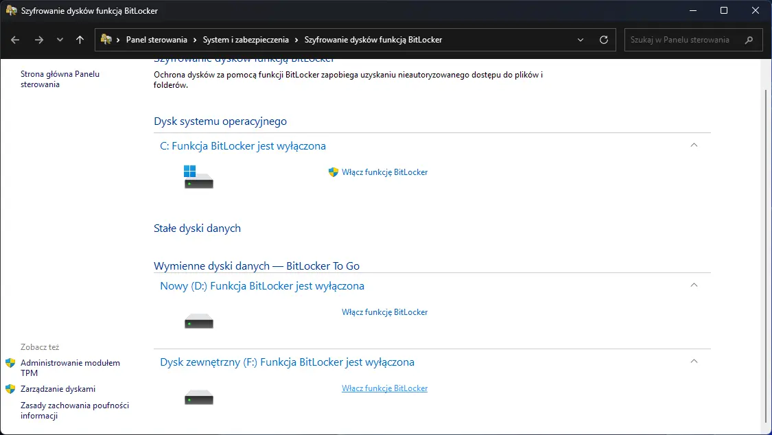 Włącz funkcję BitLocker
